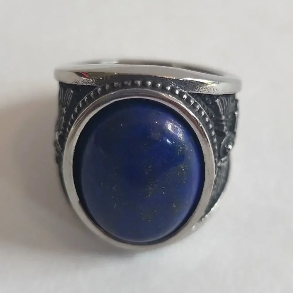 Lapis Lazuli Natural Gemstone Handmade Men's Ring Size 9 NWT